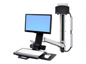 Ergotron StyleView Sit-Stand Combo System With Small Black CPU Holder